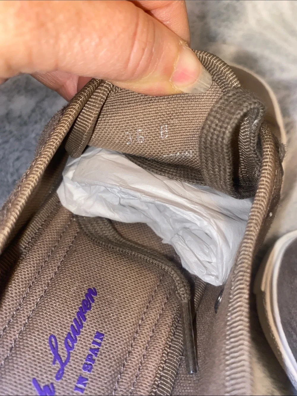 Ralph Lauren Taupe Suede Low-Top Sneakers with White Sole